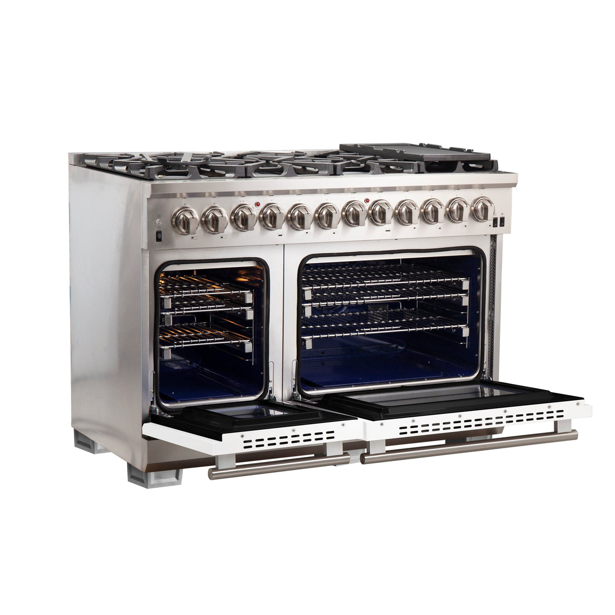 Forno Capriasca 48-Inch Freestanding Dual Fuel Range with 8 Burners & Color Door