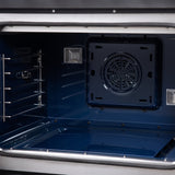 Forno Capriasca Freestanding French Door Dual Fuel Range with Antique Brass Accessories, True Convection Oven