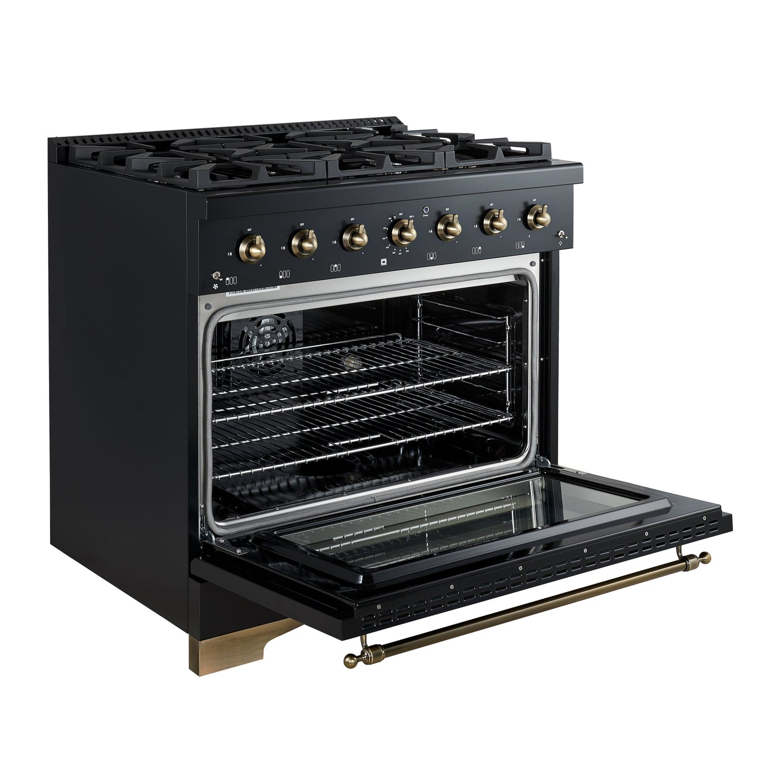 Forno Antico Dual Fuel Range, with Antique Brass Finish, Convection Oven