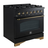 Forno Antico Dual Fuel Range, with Antique Brass Finish, Convection Oven