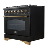 Forno Antico Dual Fuel Range, with Antique Brass Finish, Convection Oven