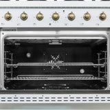 Forno Antico Dual Fuel Range, with Antique Brass Finish, Convection Oven