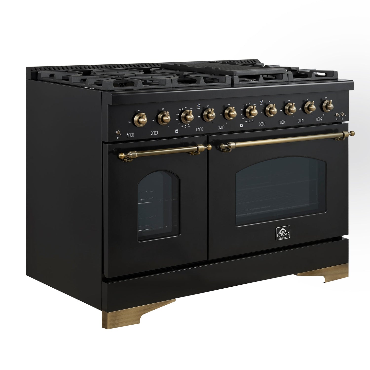 Forno Antico Dual Fuel Range, with Antique Brass Finish, Convection Oven