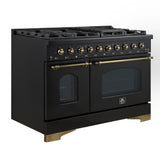 Forno Antico Dual Fuel Range, with Antique Brass Finish, Convection Oven