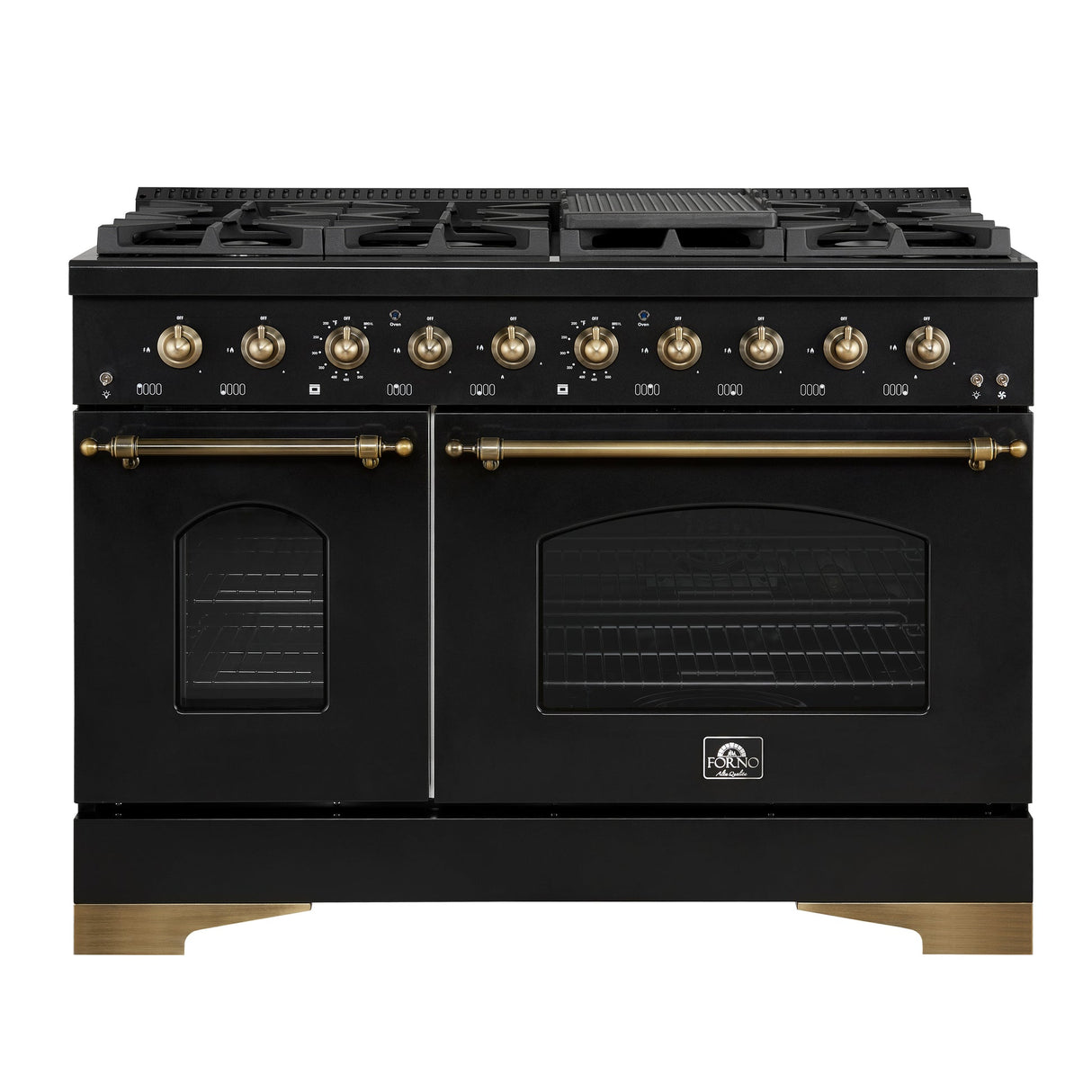 Forno Antico Dual Fuel Range, with Antique Brass Finish, Convection Oven
