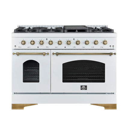 Forno Antico Dual Fuel Range, with Antique Brass Finish, Convection Oven
