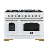 Forno Antico Dual Fuel Range, with Antique Brass Finish, Convection Oven
