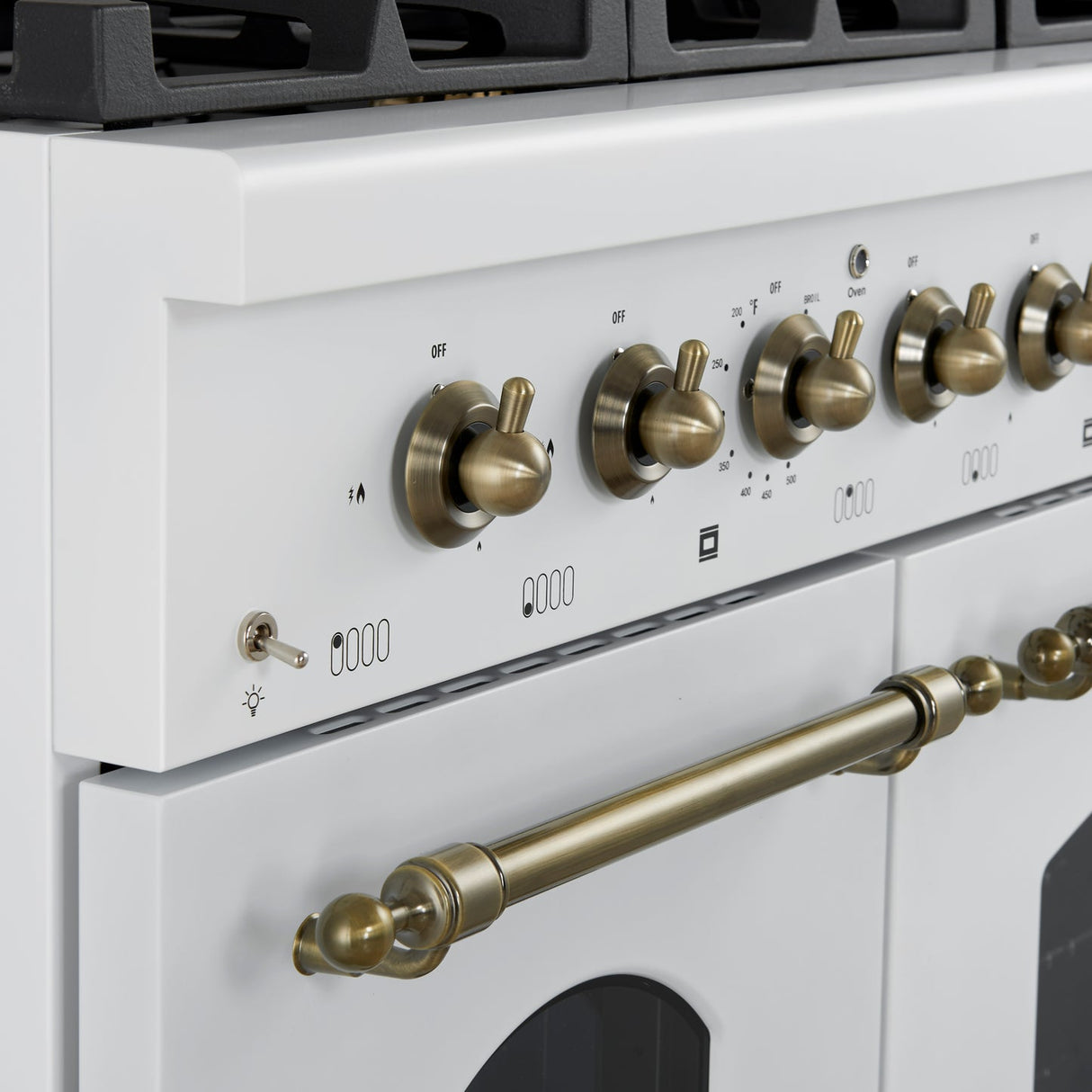 Forno Antico Dual Fuel Range, with Antique Brass Finish, Convection Oven