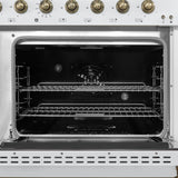Forno Antico Dual Fuel Range, with Antique Brass Finish, Convection Oven