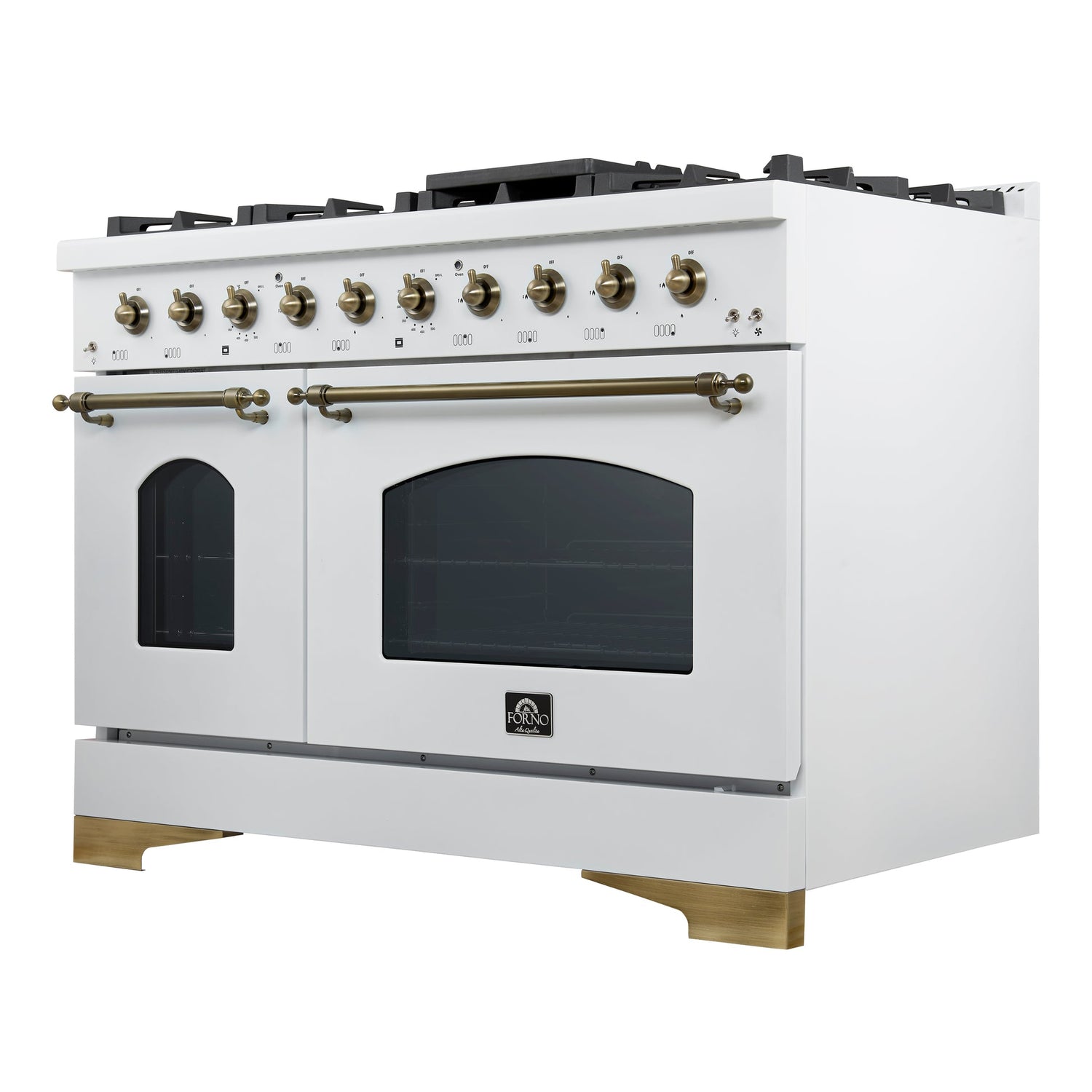 Forno Antico Dual Fuel Range, with Antique Brass Finish, Convection Oven
