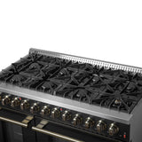 Forno Galiano Dual Fuel Range with Antique Brass Design, True Convection Oven
