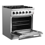 Forno Marco Dual Fuel Range, Stainless Steel, True Convection Oven, Energy Efficient