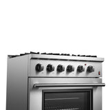 Forno Marco Dual Fuel Range, Stainless Steel, True Convection Oven, Energy Efficient
