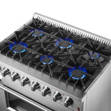 Forno Marco Dual Fuel Range, Stainless Steel, True Convection Oven, Energy Efficient
