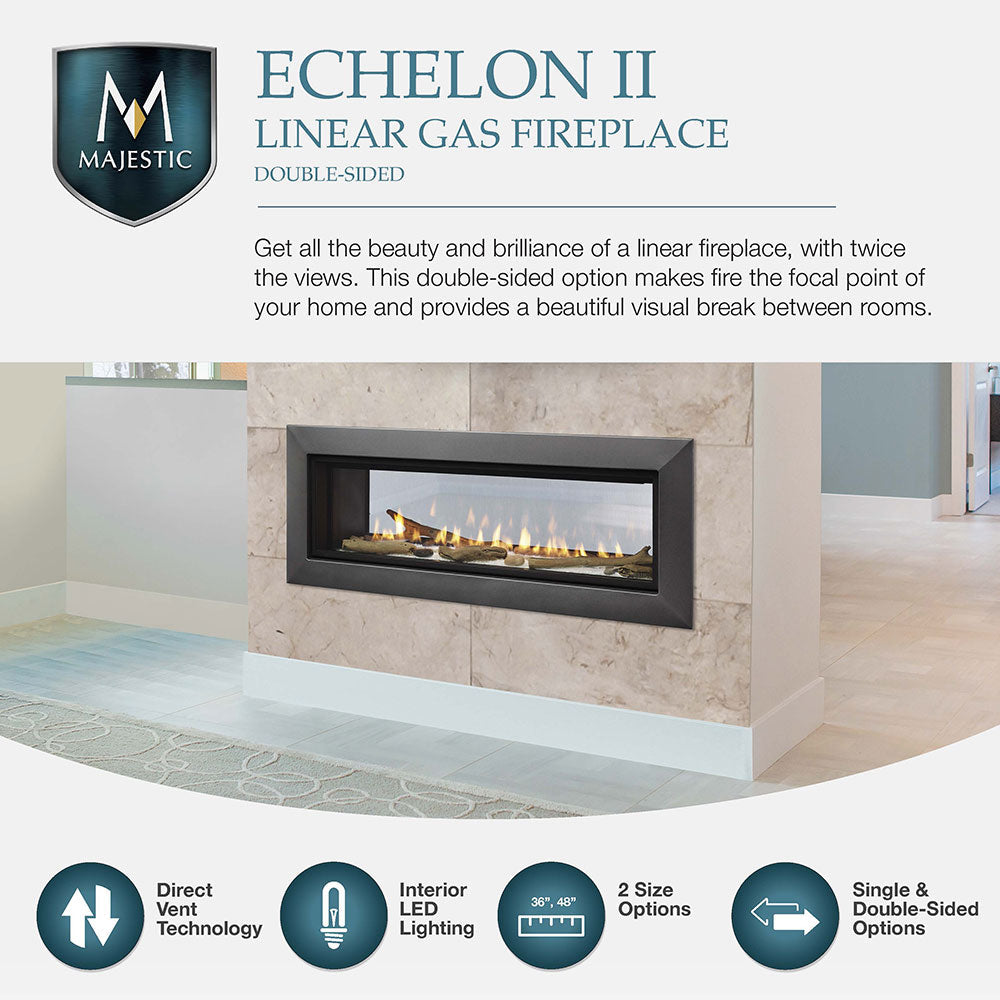 Majestic 48" Echelon II See-Through Direct Vent Gas Fireplace