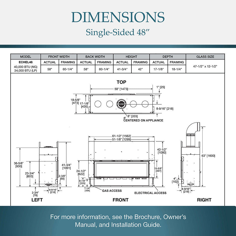 Majestic 48" Echelon II Linear Direct Vent Fireplace