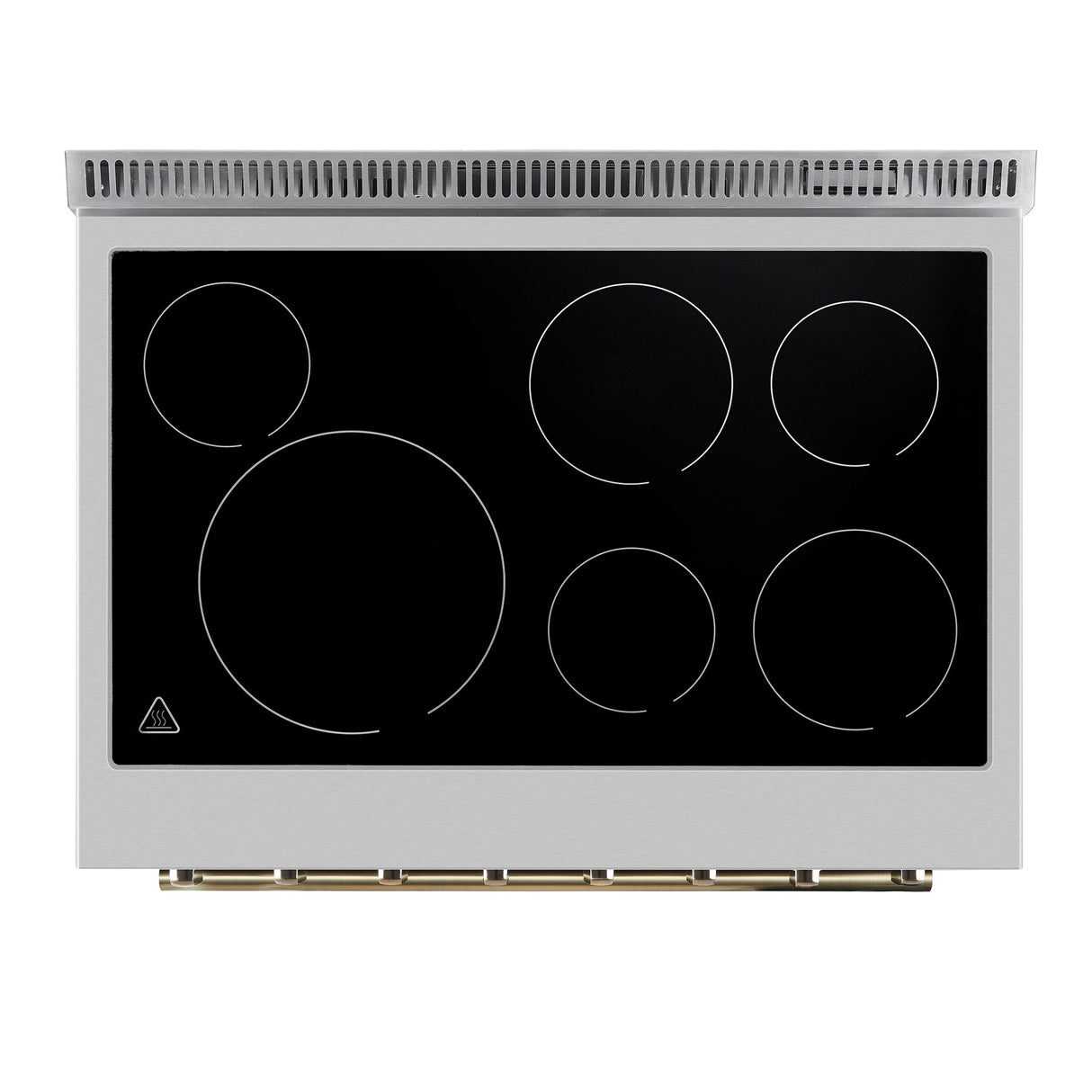 Forno Paolo Freestanding Electric Range with Antique Brass, True Convection Oven, Energy Efficient