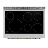 Forno Paolo Freestanding Electric Range with Antique Brass, True Convection Oven, Energy Efficient