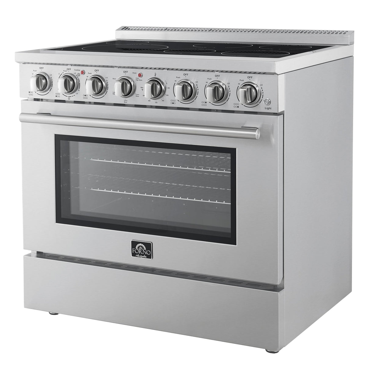 Forno Paolo Freestanding Electric Range, Stainless Steel, True Convection Oven, Energy Efficient