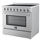 Forno Paolo Freestanding Electric Range, Stainless Steel, True Convection Oven, Energy Efficient