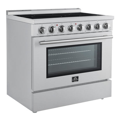 Forno Paolo Freestanding Electric Range, Stainless Steel, True Convection Oven, Energy Efficient