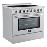 Forno Paolo Freestanding Electric Range, Stainless Steel, True Convection Oven, Energy Efficient