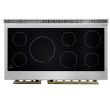 Forno Paolo Freestanding Electric Range with Antique Brass, True Convection Oven, Energy Efficient