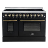 Forno Paolo Freestanding Electric Range with Antique Brass, True Convection Oven, Energy Efficient