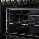 Forno Paolo Freestanding Electric Range with Antique Brass, True Convection Oven, Energy Efficient