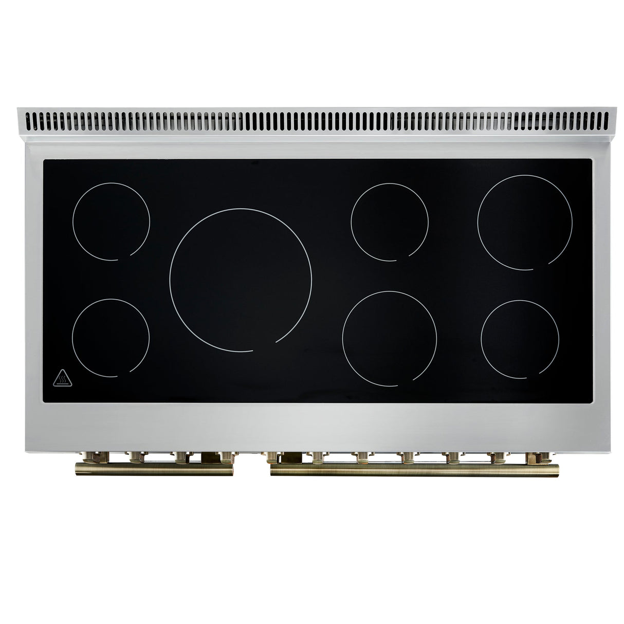 Forno Paolo Freestanding Electric Range with Antique Brass, True Convection Oven, Energy Efficient