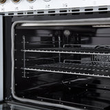 Forno Paolo Freestanding Electric Range with Antique Brass, True Convection Oven, Energy Efficient
