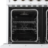 Forno Paolo Freestanding Electric Range with Antique Brass, True Convection Oven, Energy Efficient