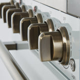 Forno Paolo Freestanding Electric Range with Antique Brass, True Convection Oven, Energy Efficient