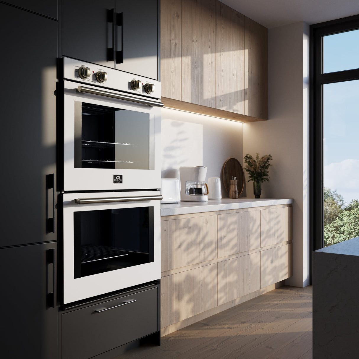 Forno Vomero 30" Double Wall Oven – 10 cu.ft, 7100W Convection, Mechanical Controls & Steam Clean