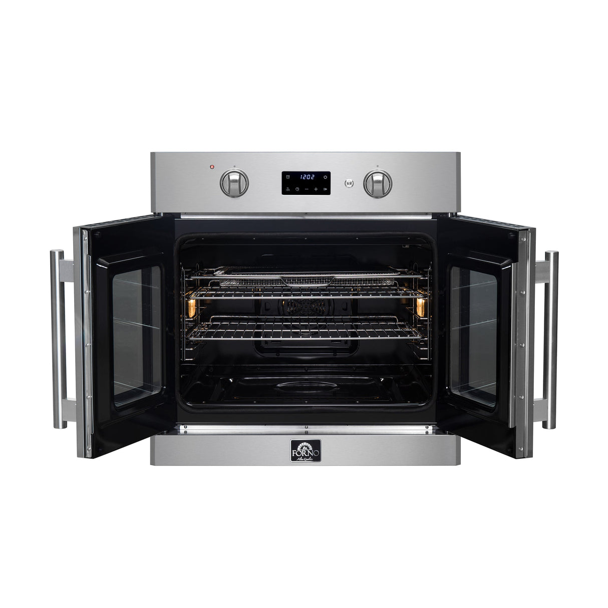 Forno Asti 30" French Door Electric Wall Oven – Stainless Steel, 3.68 cu.ft, 3600W, True Convection, Air Fry, Sous Vide & Self-Clean