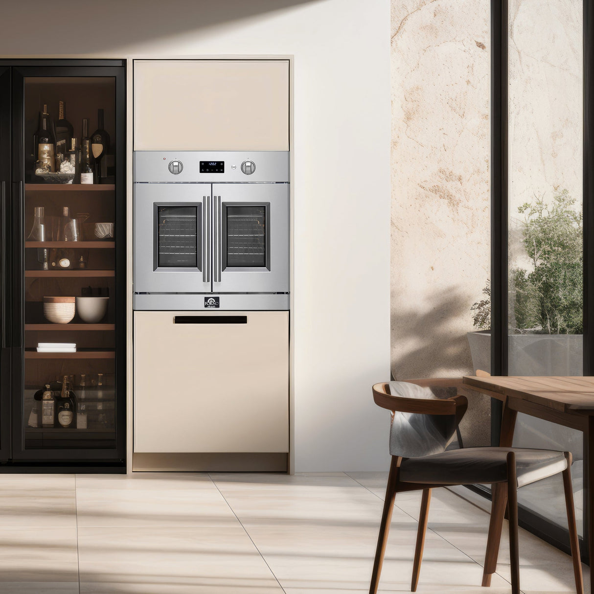 Forno Asti 30" French Door Electric Wall Oven – Stainless Steel, 3.68 cu.ft, 3600W, True Convection, Air Fry, Sous Vide & Self-Clean