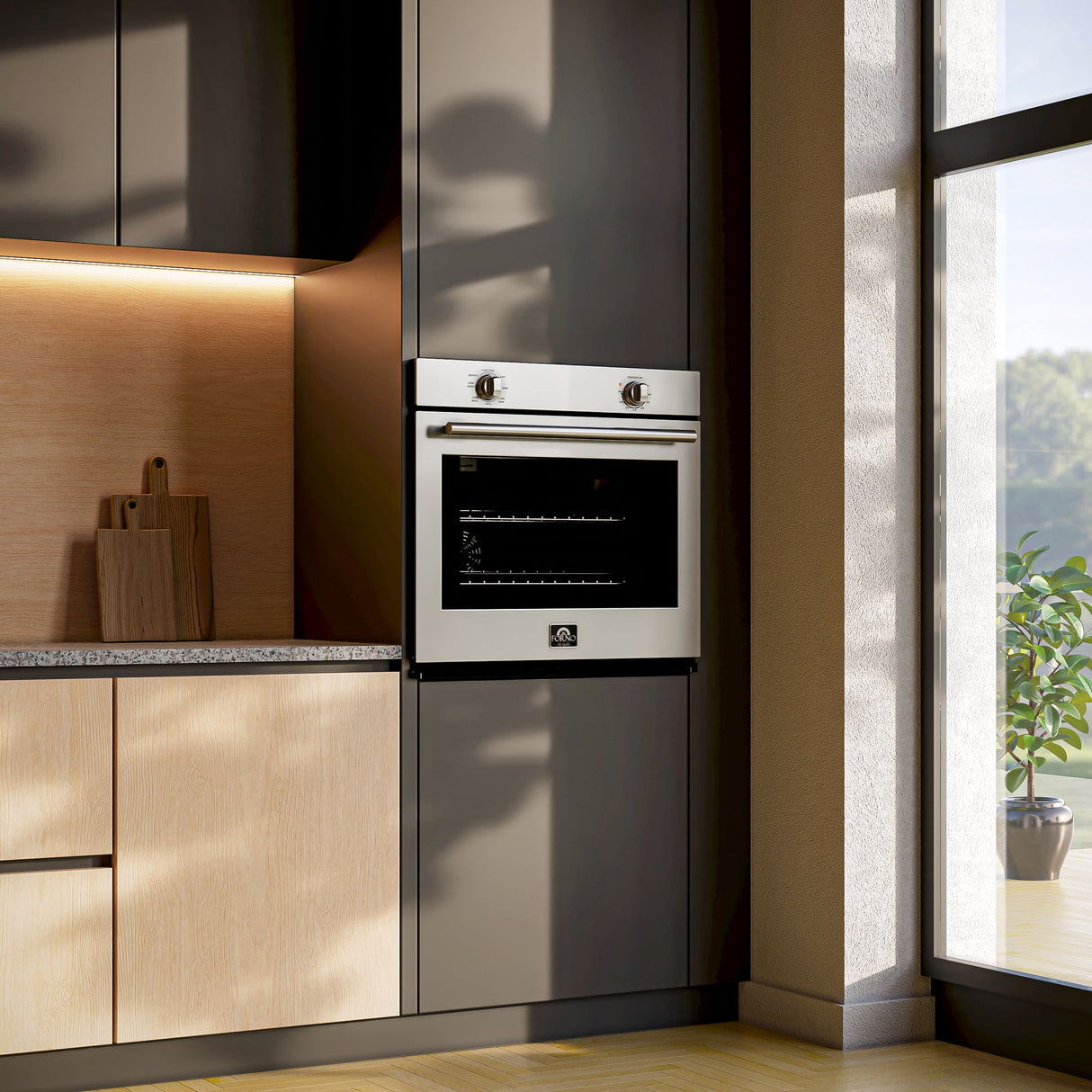Forno Vomero 30" Wall Oven – Stainless Steel, 5 cu.ft, 3550W Convection, Mechanical Controls, Self-Cleaning Function