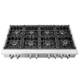 Forno Cossato Alta Qualita Pro-Style Gas Rangetop, Stainless Steel, Continuous Cast Iron Grates