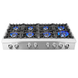 Forno Cossato Alta Qualita Pro-Style Gas Rangetop, Stainless Steel, Continuous Cast Iron Grates