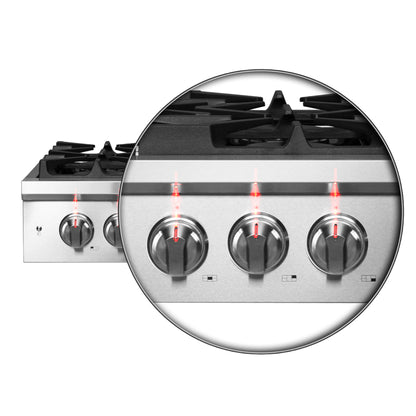 Forno Spezia Alta Qualita Pro-Style Gas Rangetop, Stainless Steel, Continuous Cast Iron Grates
