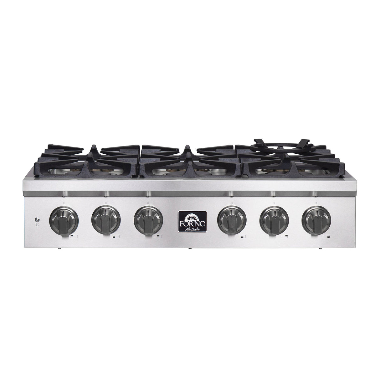 Forno Spezia Alta Qualita Pro-Style Gas Rangetop, Stainless Steel, Continuous Cast Iron Grates