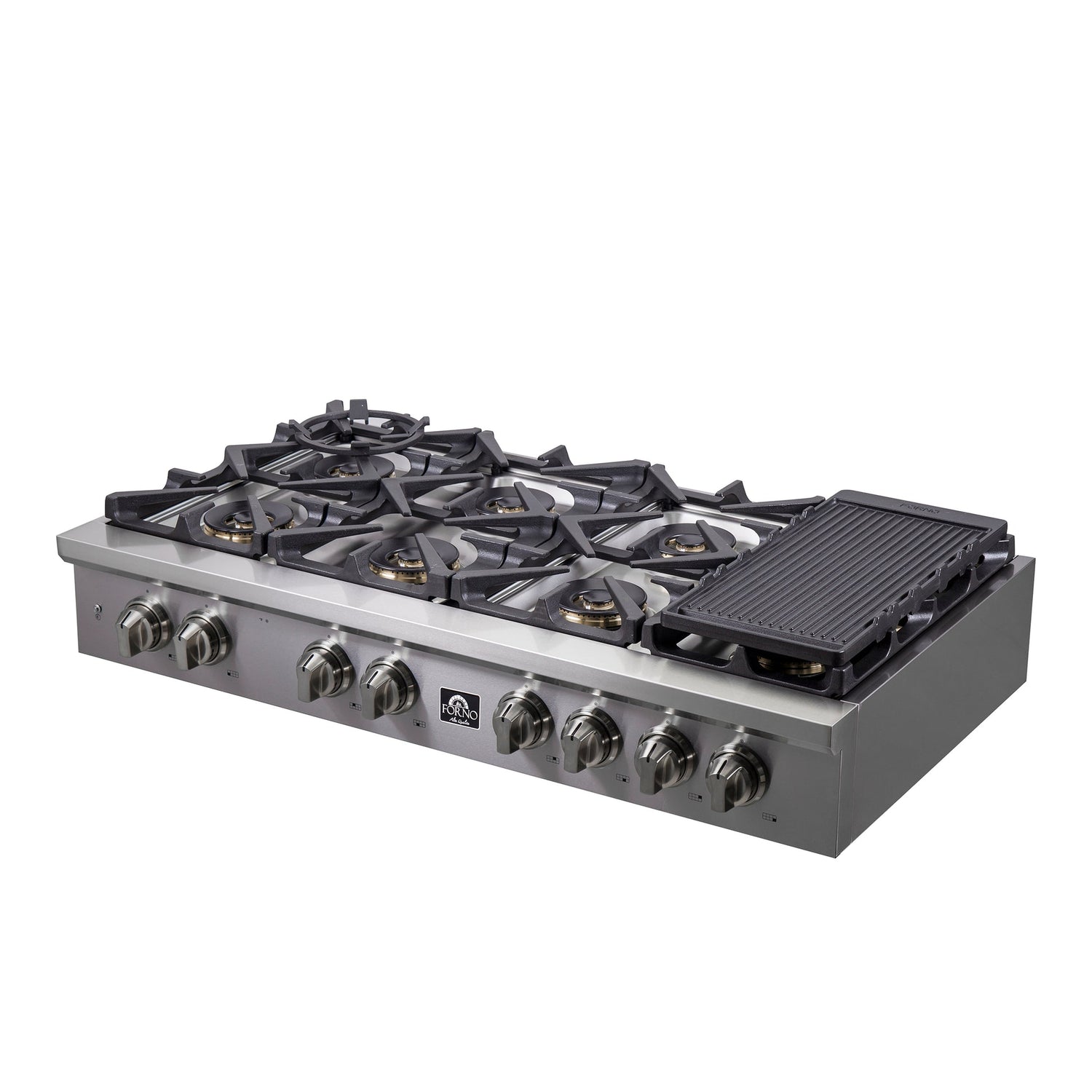 Forno Spezia Alta Qualita Pro-Style Gas Rangetop, Stainless Steel, Continuous Cast Iron Grates