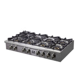 Forno Spezia Alta Qualita Pro-Style Gas Rangetop, Stainless Steel, Continuous Cast Iron Grates
