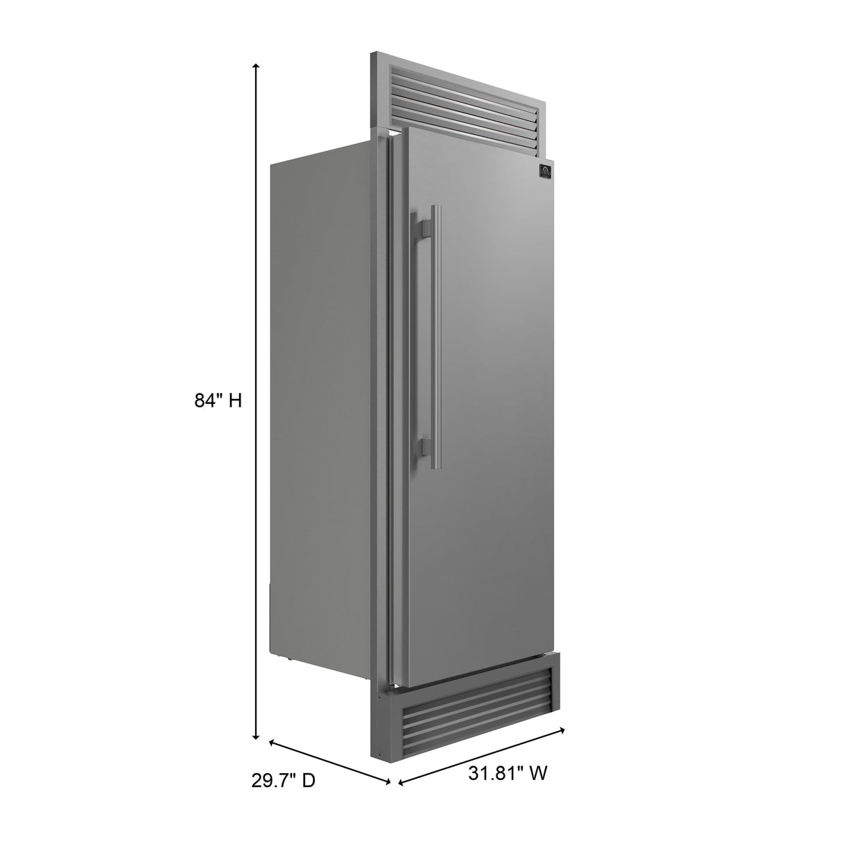 Forno Maderno 28-Inch Built-In Convertible Refrigerator, 13.6 cu.ft, Right Swing, Decorative Grill