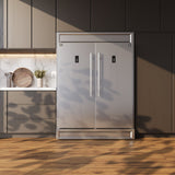 Forno Fortezza 60" Convertible Refrigerator/Freezer – Stainless Steel, Total No Frost & Automatic Ice Maker