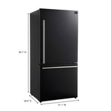 Forno Milano Espresso 31-Inch Bottom Freezer Refrigerator, 17.2 cu.ft Capacity