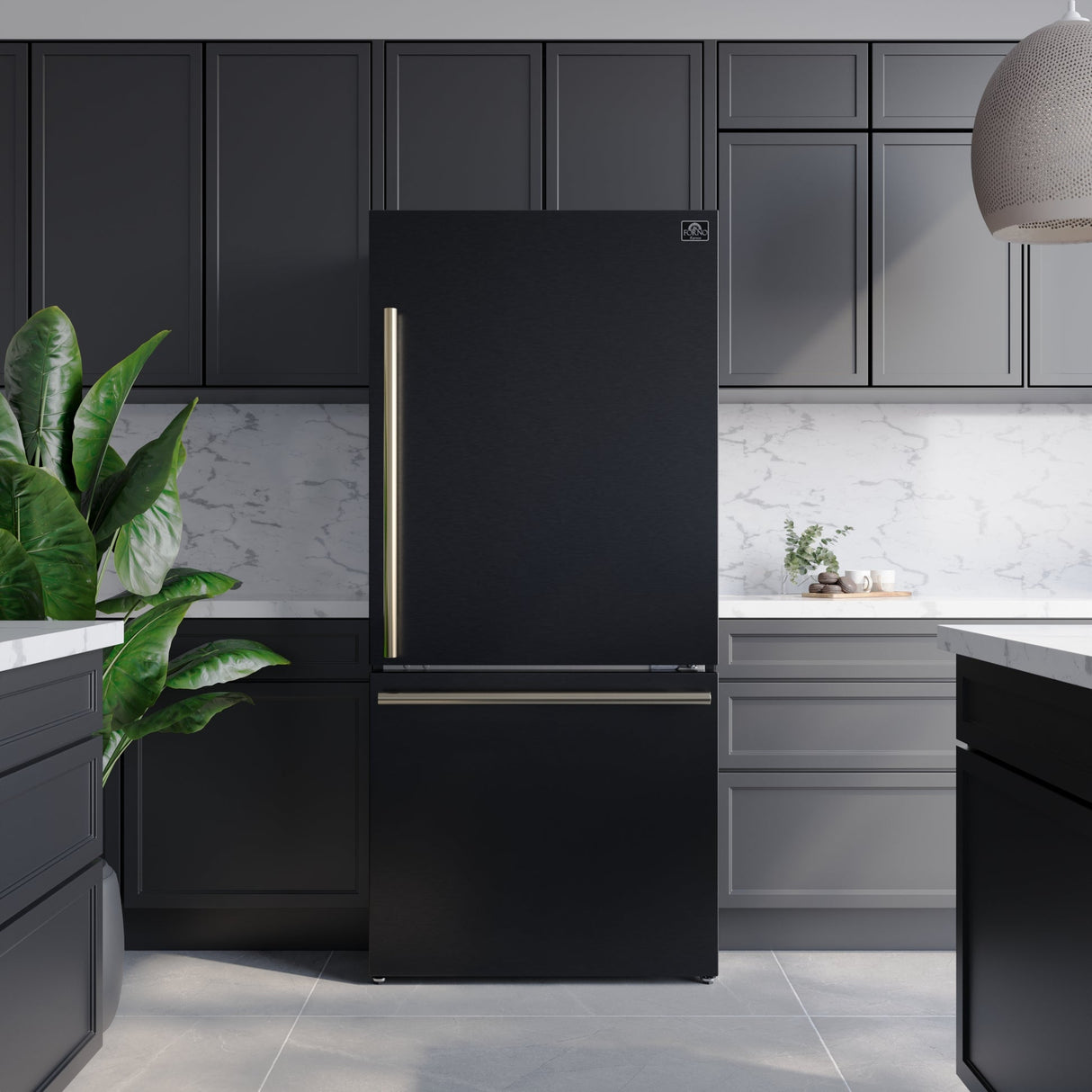 Forno Milano Espresso 31-Inch Bottom Freezer Refrigerator, 17.2 cu.ft Capacity