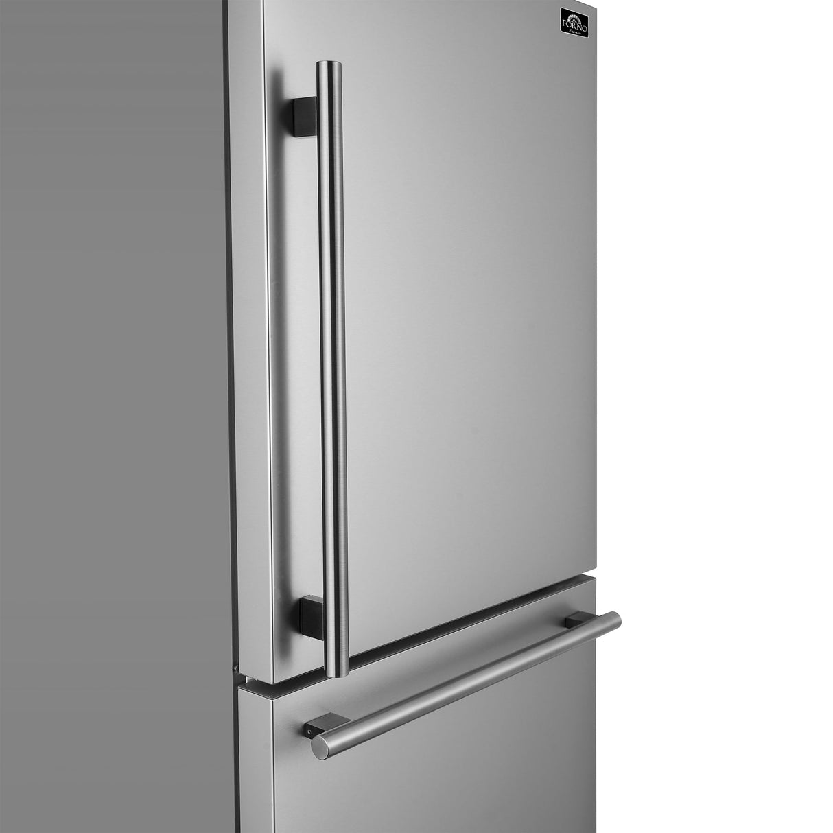 Forno Milano Espresso 31-Inch Bottom Freezer Refrigerator, Stainless Steel, 17.2 cu.ft Capacity, Right Swing Door