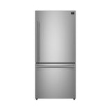 Forno Milano Espresso 31-Inch Bottom Freezer Refrigerator, Stainless Steel, 17.2 cu.ft Capacity, Right Swing Door