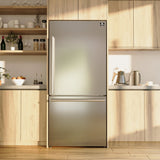 Forno Milano Espresso 31-Inch Bottom Freezer Refrigerator, Stainless Steel, 17.2 cu.ft Capacity, Right Swing Door